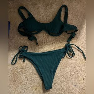 Dark green two piece bikini
